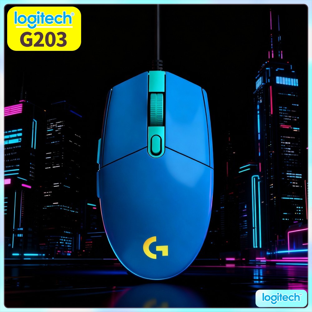 Logitech Mouse G203 - Przewodowa mysz gamingowa Logitech G203, bogaty