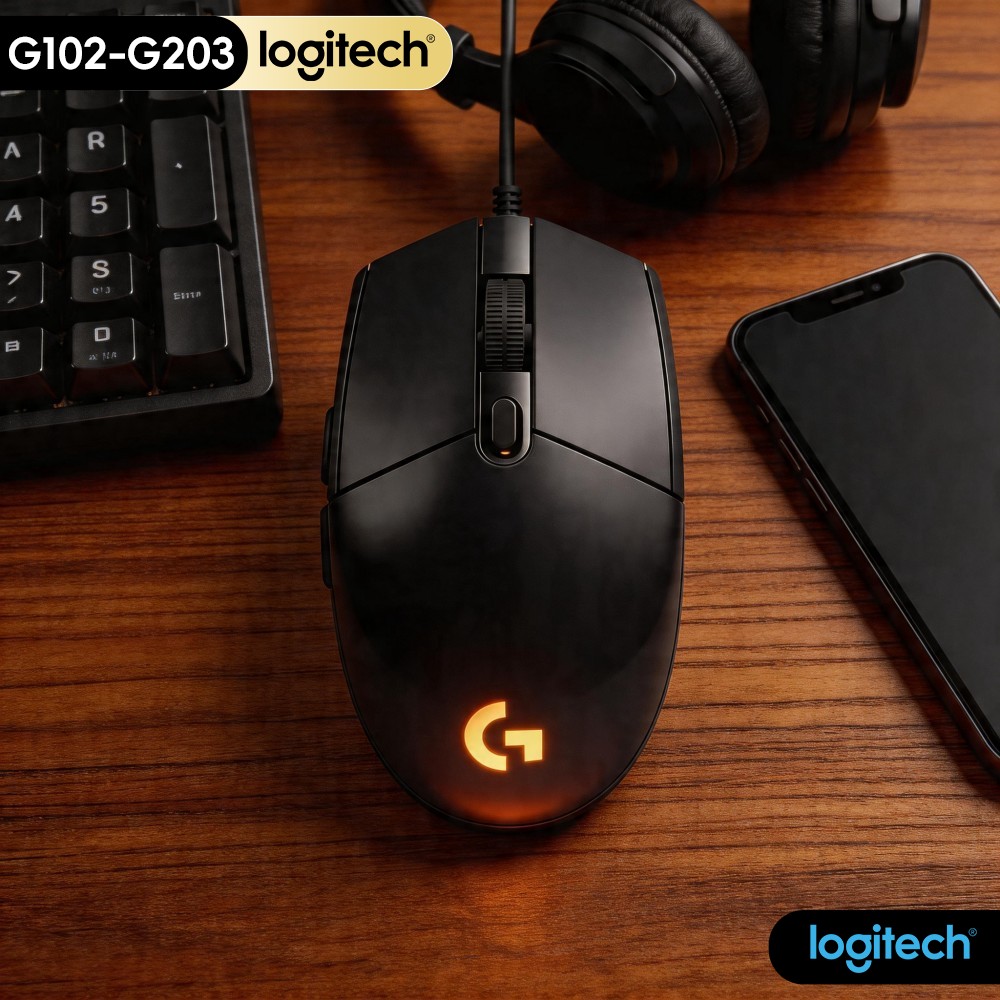 Logitech Mouse G203 - Mysz gamingowa Logitech G203, klasyczna czarna