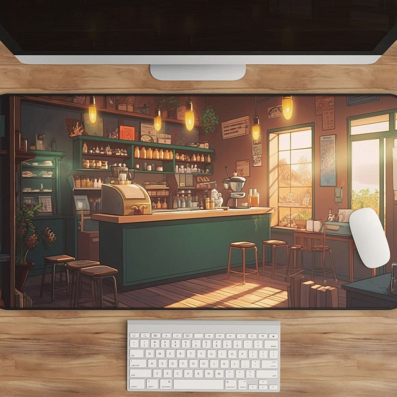 Gaming Accessories Shop - Kawaii Anime Podkładka na biurko Kawiarnia