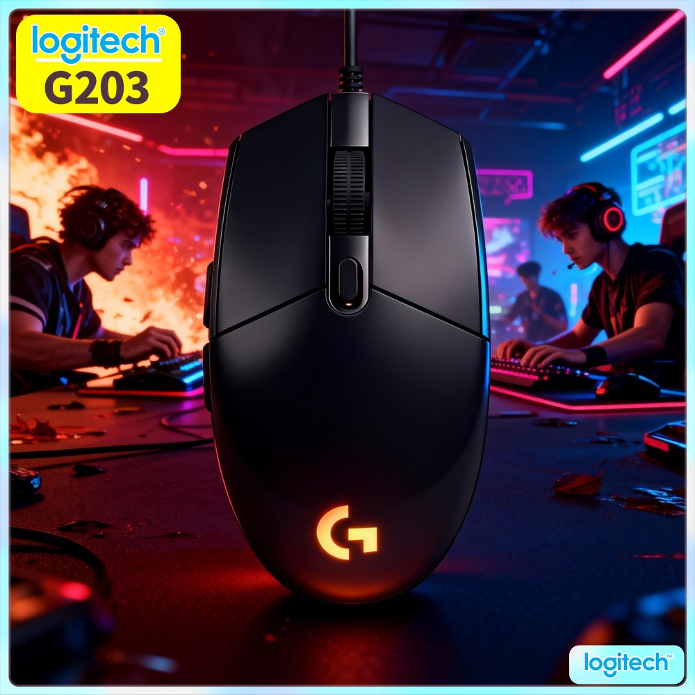 Logitech Mouse G203 - Logitech G203 Przewodowa Mysz Gamingowa Solidna