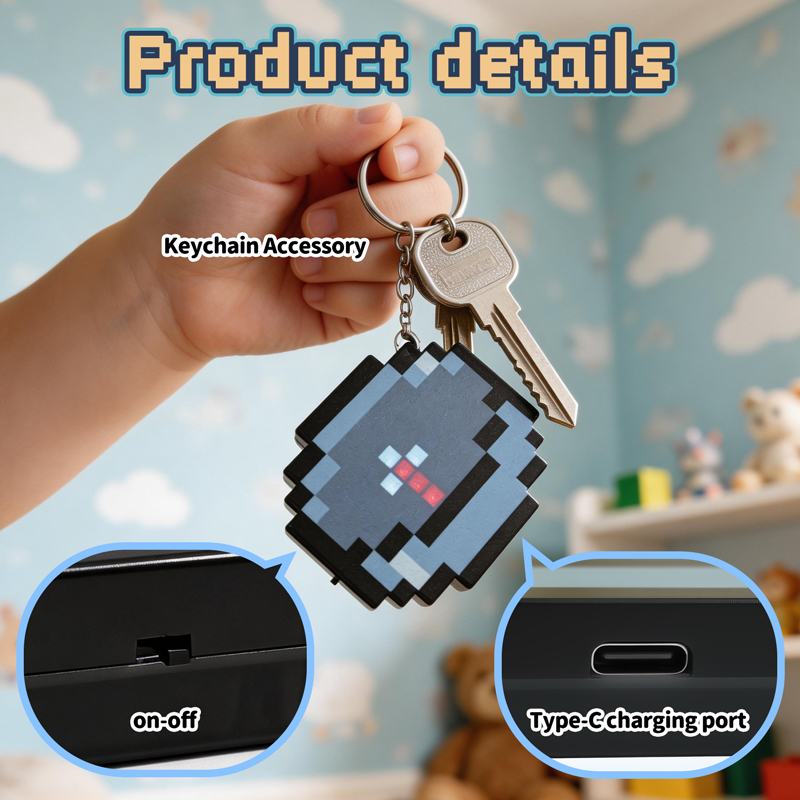 Gaming Handheld Accessories - 2026 NOWY Ładowalny Kompas Pixelowy Brelok