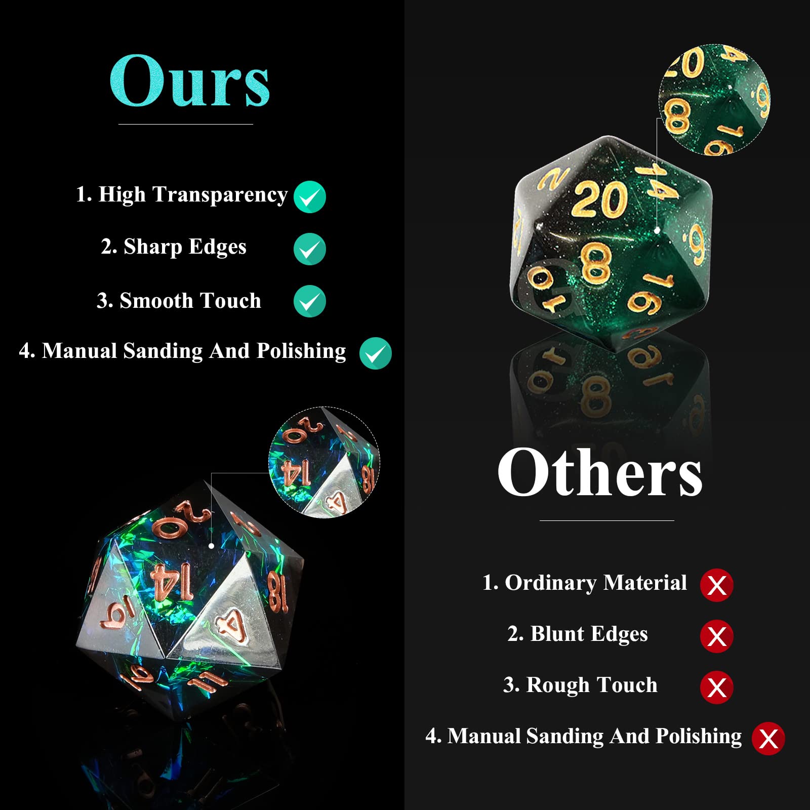 Zestaw kości DND z żywicy Shar – Gaming Handheld Accessories recenzja i cena